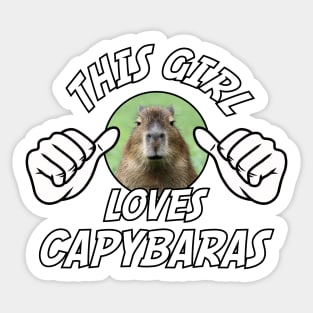This Girl Loves Capybaras - Funny Capybara Sticker